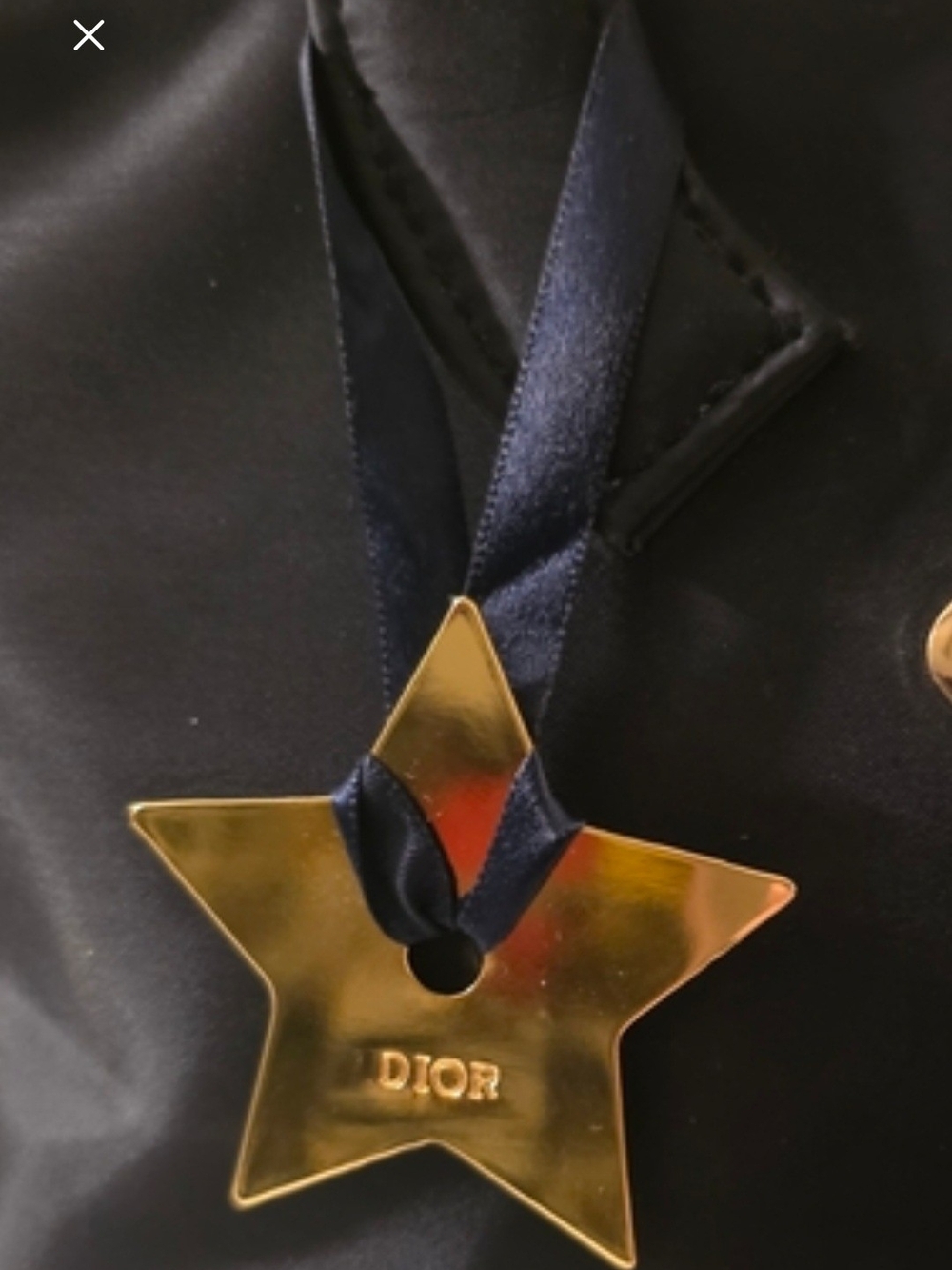 Dior Navy Ribbon with Gold Star Charm